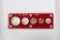 1957 US proof set in red acrylic holder