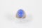 10.71 gram sterling silver gents ring set with 12 x 18 mm oval blue synthetic stone