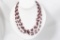 Approx 112 inch strand of 5mm garnet beads and culture rice pearls.