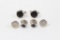 Set of Silver tone cufflinks and 4 button studs