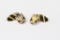 Pair Black and yellow gold plate cufflinks with crest