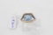 14k Yellow Gold Emerald Cut Light Blue Topaz Ring