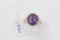 14k Yellow Gold 12.3mm Round Cut Created Alexandrite Ring