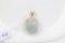 14k Yellow Gold 15.2mm x 11.8mm Jade Cabochon 4 Prong Pendant