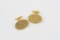 14k Yellow Gold Pair of Oval Basket Weave Design Cufflinks