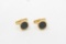 14k Yellow Gold Pair of Round Bezel Bloodstone Cufflinks