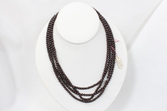 90" 4.5mm Bronze Glitter Bead Necklace