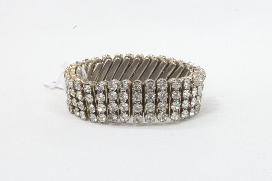 Costume Expandable 4 Row Rhinestone Bracelet