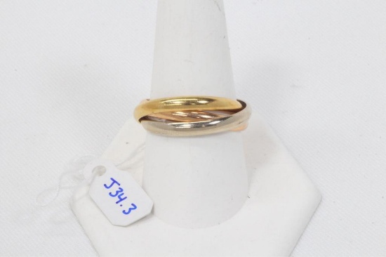 Cartier 18k Tri-Color Trinity Ring