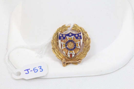 Leavens MFG. Co. Inc. 10k Yellow Gold VFW Auxiliary Pin