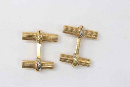 Cartier 18k Yellow Gold Bar Cufflinks