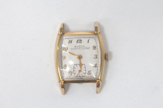 Buren Grand Prix 17 Jewel Gold Filled Watch Face