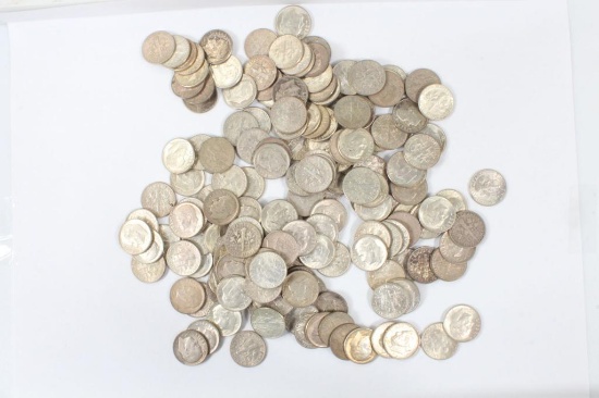 Lot of 172 Roosevelt 90% silver dimes.
