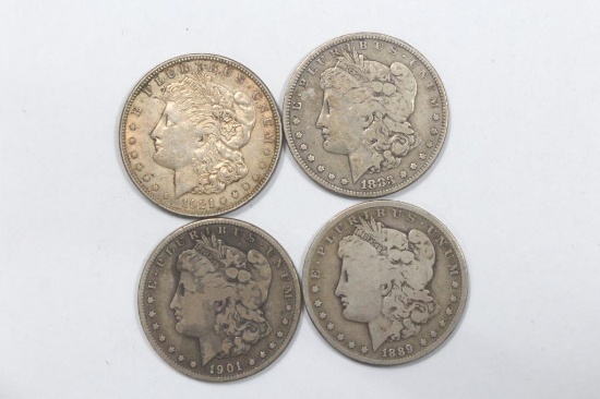 Lot of 4 Morgan Silver dollars
