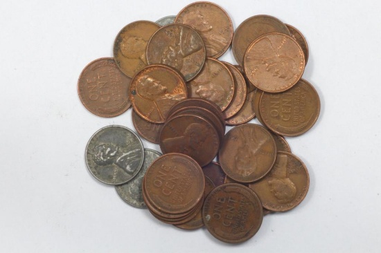 Lot of 27 Wheat cent pennies