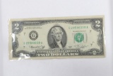 1976 $2 bill slightly circulated creases show