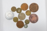 Small bag of various tokens
