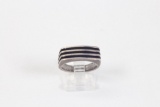 7.89 gram sterling silver gents ring 4 bar design