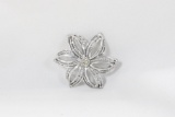 Costume flower broach glass stone