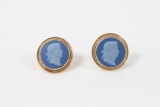 Pair wedgewood cufflinks 23.8mm in diameter