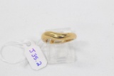 18k Yellow Gold Wavy Dome Band
