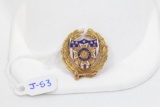 Leavens MFG. Co. Inc. 10k Yellow Gold VFW Auxiliary Pin