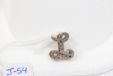 14k Two Tone Gold Cursive L Pendant Blank -