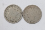 1905 & 1906 V Liberty Nickels