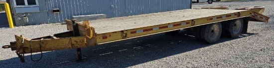 1985 Belshe T8 8'X18'+5.5' dove tail 20,000# pintle hitch trailer
