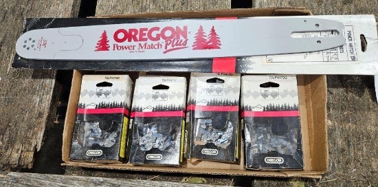 Oregon 20" chain saw bar & 4 new chains.