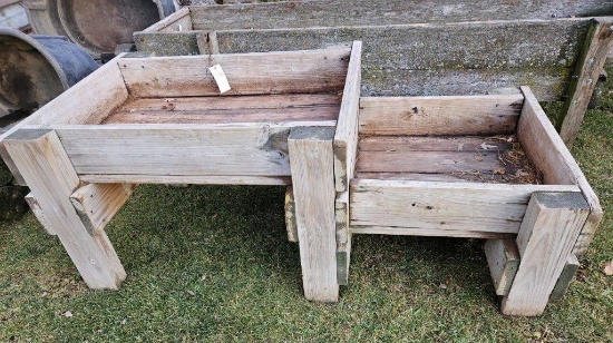 6.5'X3' Dual Height Wooden Feed Bunk