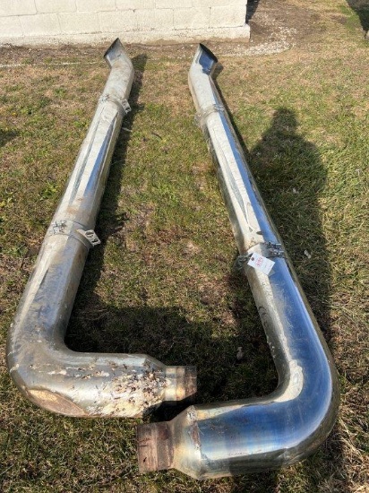 Pr of 8" chrome semi exhaust pipes
