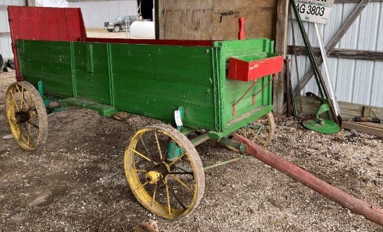 Ant. Wooden Steel Wheel Wagon