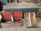 Metal toolbox, wooden shipping box