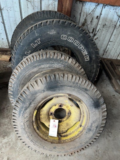 2 - 4 bolt JD rims w/ 14" tires