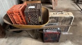wheelbarrow w/ milk crates