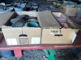 2 boxes planter plates, metal and plastic