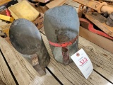 2 galvanized feed scoops