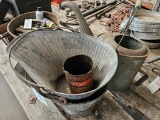Coal buckets and oil can