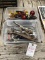 2 plastic tubs w/ end wrenches, crescent wrenches and screwdrivers