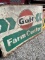Gulf Farm Center metal sign, 7'11