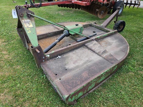 JD 3pt 709 Rotary Mower, driveshaft twisted.