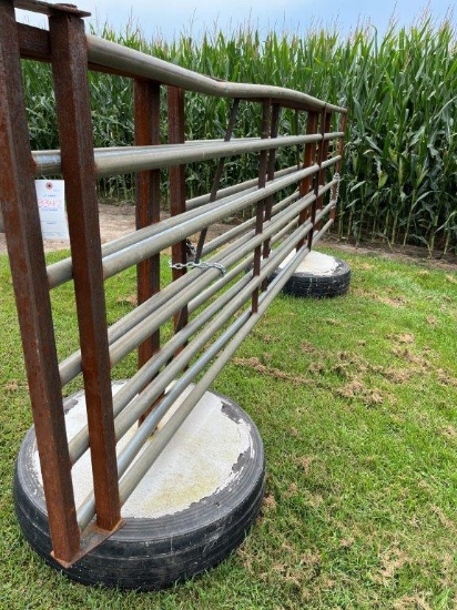 Coon River 40' Enduragate free standing swinging gate system, concrete bases
