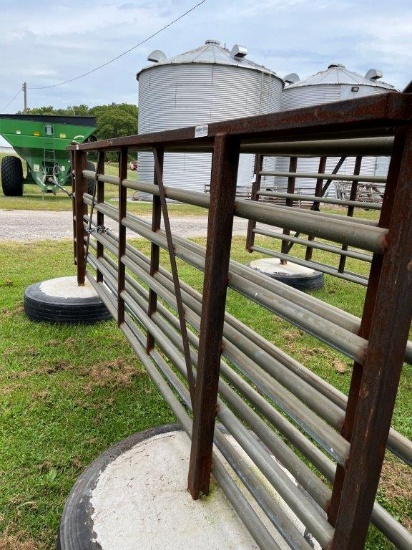 Coon River 40' Enduragate free standing swinging gate system, concrete bases