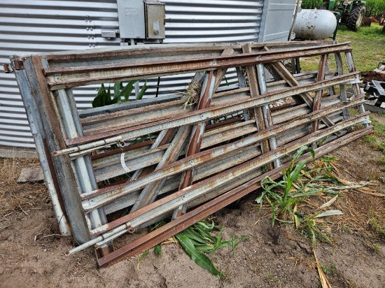 Lot of 3 galvanized 12' cattle gates