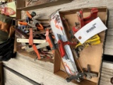 variety of clamps, chainsaw sharpeners (incl 1 new Stihl)