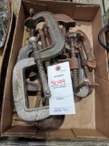 Flat of C-clamps, various sizes