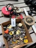 3 electric floating tank heaters, electric fence insulators & wire, hog slapper