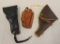 Lot of 3 holsters, 2 leather