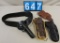 Belt with Holster & 3 Misc. Holsters